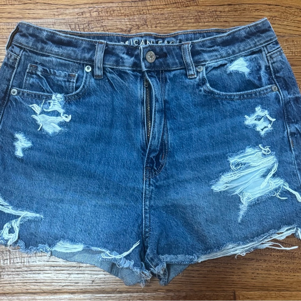 American Eagle Outfitters Ripped Blue Jean Shorts